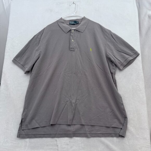 Polo Ralph Lauren Polo Shirt Mens 3XB Big Gray Knit Pony Preppy - Picture 1 of 7